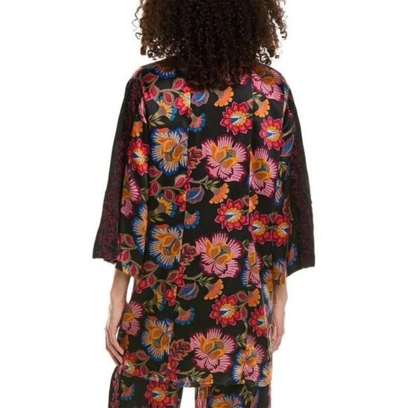 💕JOHNNY WAS WORKSHOP💕 Sedonia Kimono 100% Silk ~ Floral Print XS NWOT - Picture 7 of 16